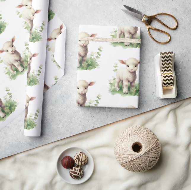 Papel De Presente Bebê-bordeiro em Chá de fraldas de Aquarela Verde (Artesanato)