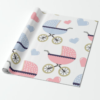 Papel De Presente Bebê. Carrinhos de bebê.