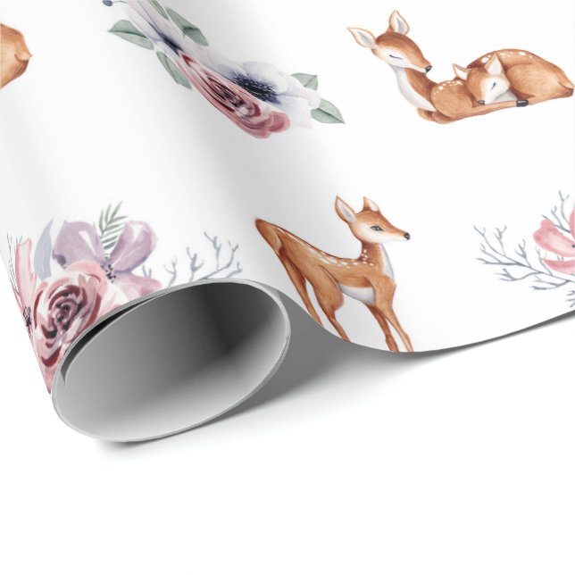 Papel De Presente Bebê Corço (Ponta do rolo)