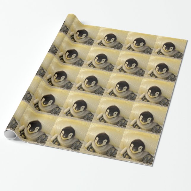 Papel De Presente Bebê de pinguim (Desenrolado)