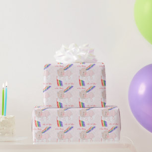 Papel De Presente Bebé do arco-íris personalizado
