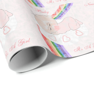 Papel De Presente Bebé do arco-íris personalizado