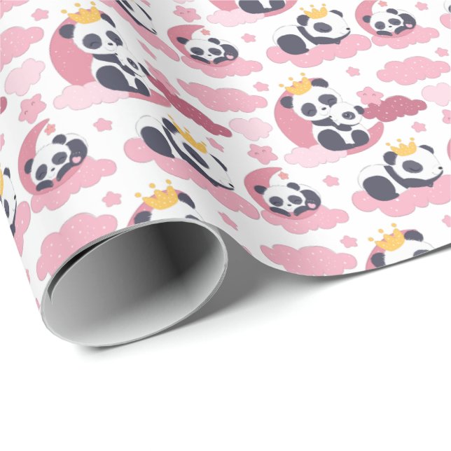 Papel De Presente bebê docinho Princesa Panda (Ponta do rolo)