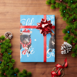 Papel De Presente Bebê Está Frio Fora do Natal Cachorro Francês T-