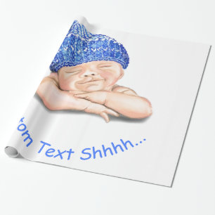 Papel De Presente Bebê feliz sorridente e bonito - Personalizar