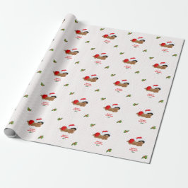 Papel De Presente Bebê Gorro Vermelho do Papai Noel Pontilhado