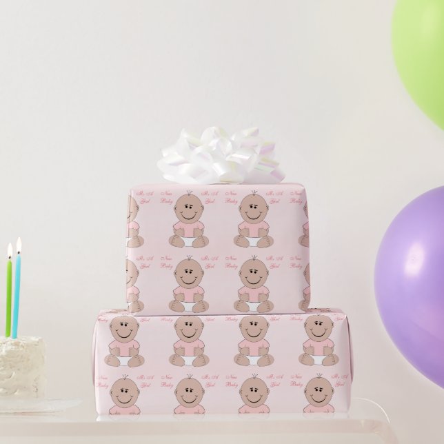 Papel De Presente Bebê Menina Recém-Nascida (Presentes para festas)