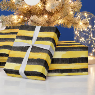 Papel De Presente Bebê negra Dourada Natal amarelo