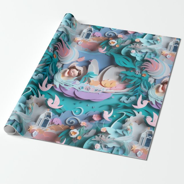 Papel De Presente Bebê, Novo Padrão de Nascer (Desenrolado)