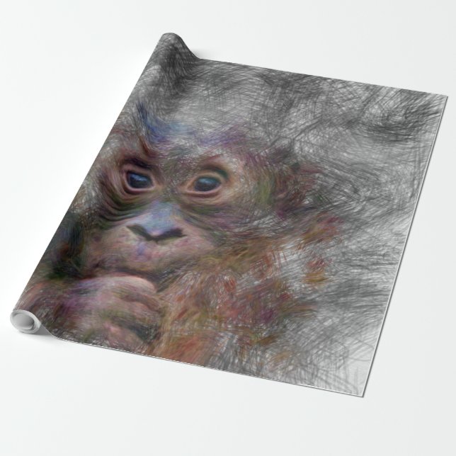 Papel De Presente bebê orang artístico (Desenrolado)