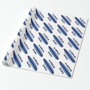Papel De Presente Bebê Surfer Azul