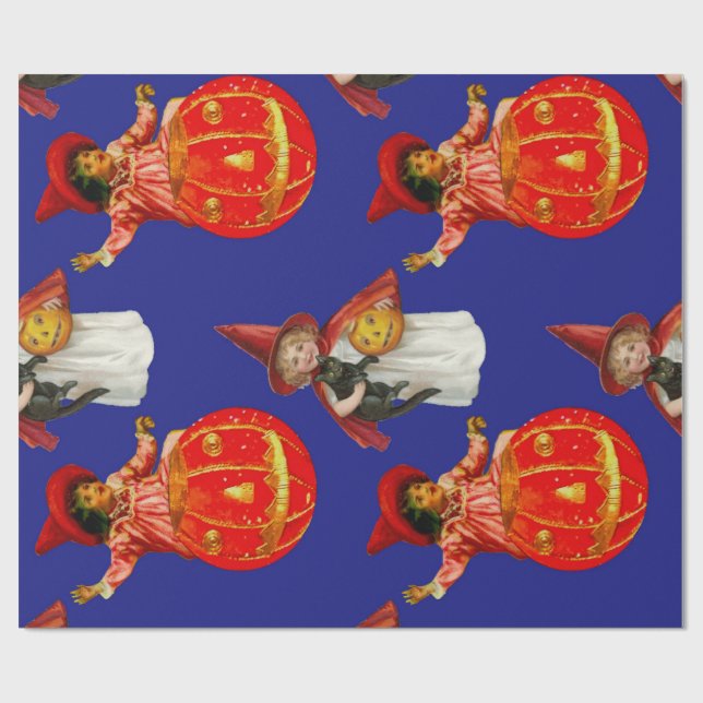 Papel De Presente Bebês bruxas e abóboras na noite de Halloween (Aberto)