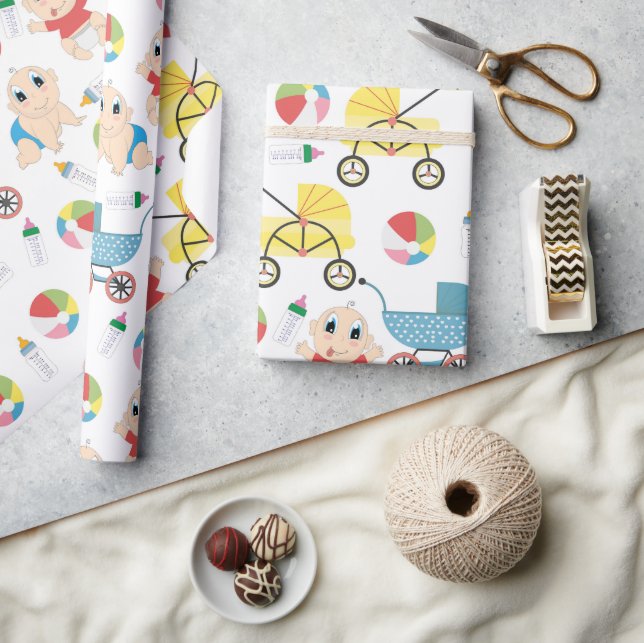 Papel De Presente Bebês Divertidos  (Artesanato)