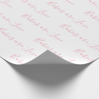 Papel De Presente Bebês são amor, menina rosa e elegante