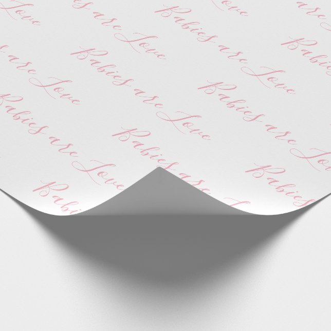 Papel De Presente Bebês são amor, menina rosa e elegante (Ponta)
