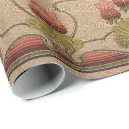 Papel De Presente Bebida floral vermelha vitoriana