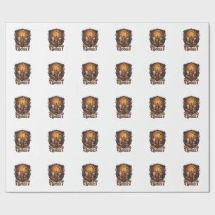 Papel De Presente Bebidas Boos Halloween Caveira Garrafa Cerveja Vin