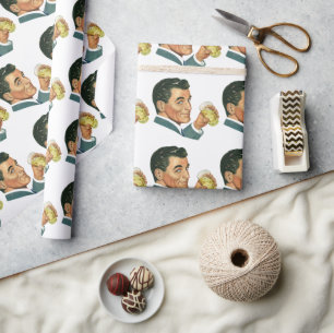 Papel De Presente Bebidas de Coquetéis Vintage, Homem Bebendo Drinks