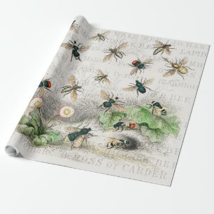 Papel De Presente Bee Honey Queen Bees Antique