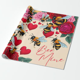 Papel De Presente Bee Mine Romântica Design
