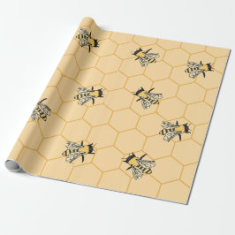 Papel De Presente Bees Honeycomb