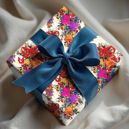 Papel De Presente Beige arco vermelho-branco