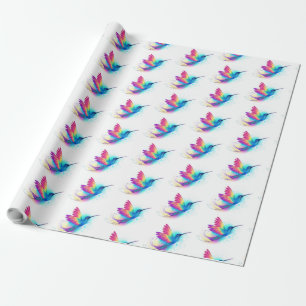 Papel De Presente Beija-flor Arco-íris Exótico