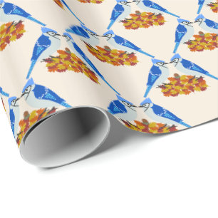 Papel De Presente Beijar o Casamento outono de baías azuis com padrã