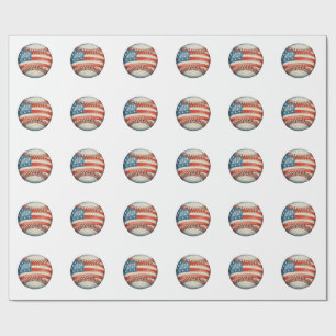 Papel De Presente Beisebol Americano Bandeira dos EUA Aniversário de