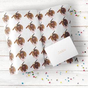 Papel De Presente Beisebol Infantil Feliz Aniversário Nome & Foto