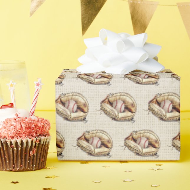 Papel De Presente Beisebol No Aniversário De Luva (Festa de aniversário)