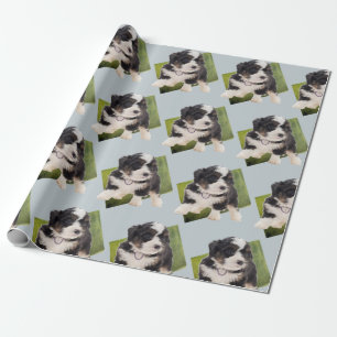 Papel De Presente Bela Arneodela Verde Puppy Art