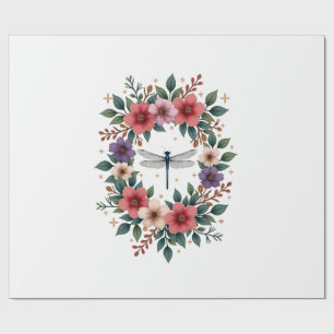 Papel De Presente Bela Arte de Aquarela de Libélula Amante de Inseto