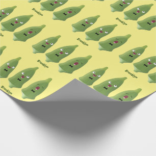 Papel De Presente Bela caricatura de okra