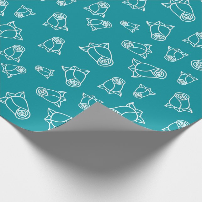 Papel De Presente Bela Noiva de Casamento Rosas Brancas Seamless (Ponta)