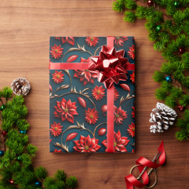 Papel De Presente Bela Poinsettia
