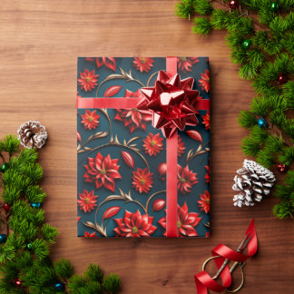 Papel De Presente Bela Poinsettia