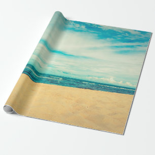 Papel De Presente Bela praia tropical e viagem de paisagem marinha 