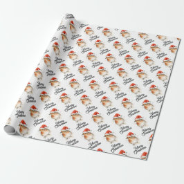 Papel De Presente Bela Robin Redbreast Festivo Natal