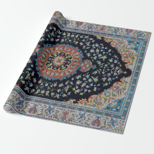 Papel De Presente Bela Tapete Kilim Antiga Oriental Azul