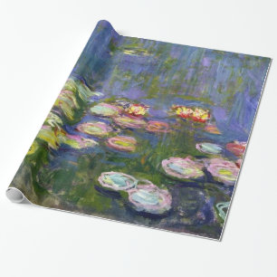 Papel De Presente Belas artes dos lírios de água de Monet (1916)