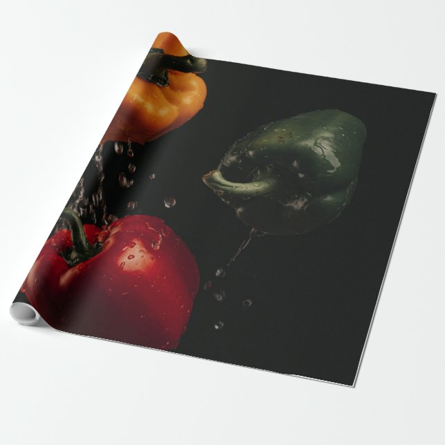 Papel De Presente Belas Frutas E Vegetais (Desenrolado)