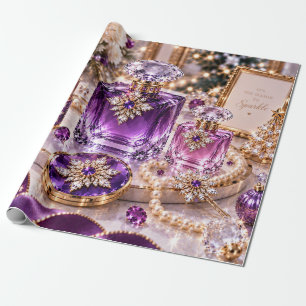 Papel De Presente Beleza de Natal Luxuosa Roxa