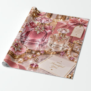 Papel De Presente Beleza de Natal Luxuosa Rubi