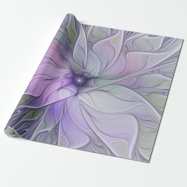 Papel De Presente Beleza Deslumbrante Arte Fractal Abstrata Moderna  (Desenrolado)