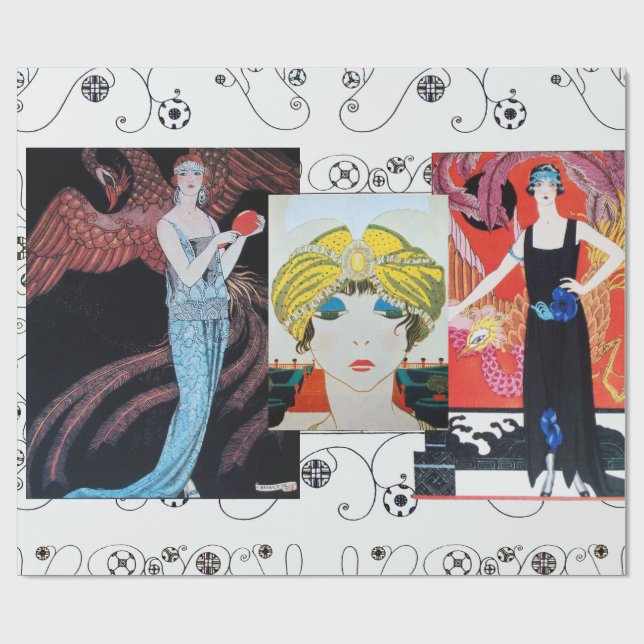 PAPEL DE PRESENTE BELEZA E FOENIX,DESIGNER DE FASHION COMPOSITAM ART (Aberto)