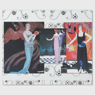 PAPEL DE PRESENTE BELEZA E FOENIX,DESIGNER DE FASHION COMPOSITAM ART