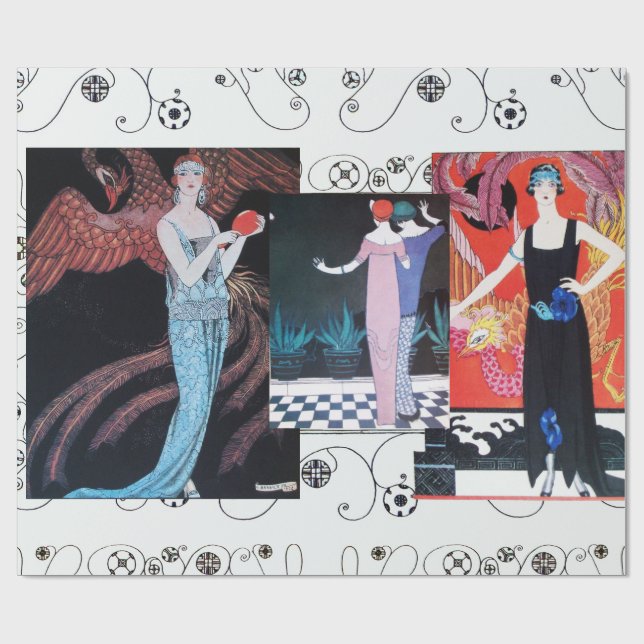 PAPEL DE PRESENTE BELEZA E FOENIX,DESIGNER DE FASHION COMPOSITAM ART (Aberto)