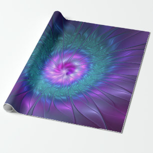 Papel De Presente Beleza Floral Abstrata Arte Fractal Colorida Flor