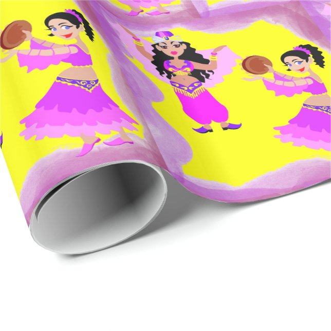 Papel De Presente Belly Dancers Gift Wrapper Paper (Ponta do rolo)